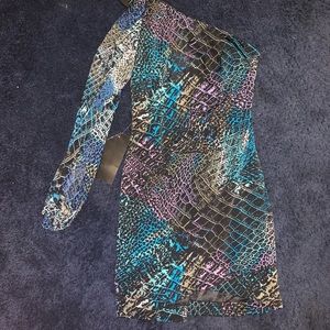 NWT Bebe Sheer Shoulder Dress